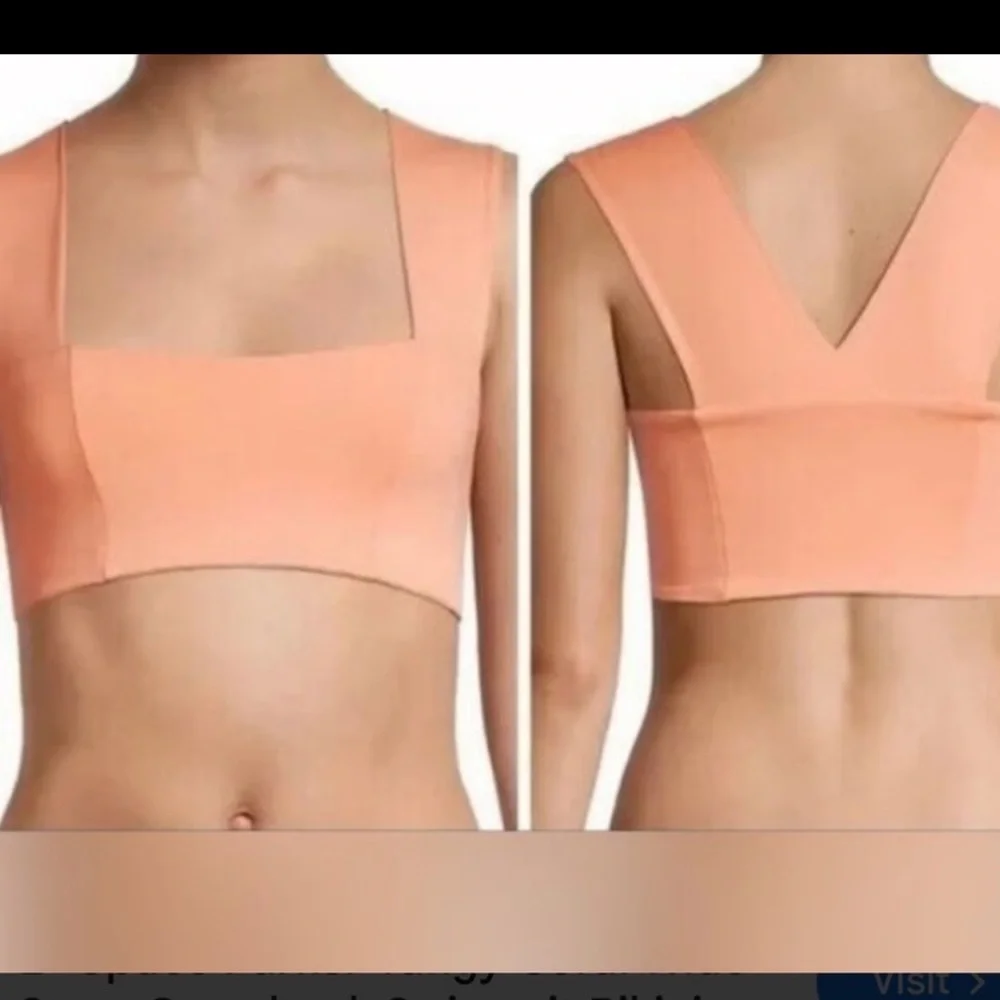 L*Space Parker Top Tangy Orange Deep V Swim‎ Top Women’s Size L NWT